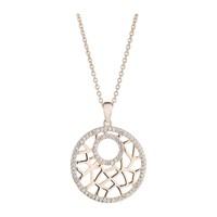 Rose gold-plated cubic zirconia circle pendant