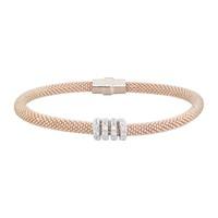 Rose gold-plated cubic zirconia beaded bangle