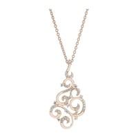 Rose gold-plated cubic zirconia swirl pendant