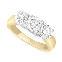 romantic ladies 18ct gold 200 carat diamond three stone ring