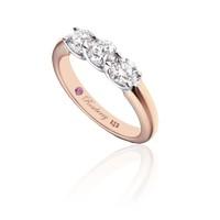 Roseberry Lily 18ct rose gold 1.00 carat diamond three stone eternity ring