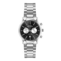 Rotary Sport Avenger men\'s chronograph black dial stainless steel bracelet watch