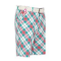 Royal & Awesome Well Plaid Tartan Funky Golf Shorts