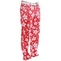 Royal & Awesome Wahine Magnet Hawaii Red Funky Golf Trousers