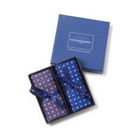 Royal Blue White Purple White Paisley Silk Pocket Square Gift Set - Savile Row
