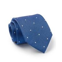 Royal Blue Textured Spot Silk Tie - Savile Row