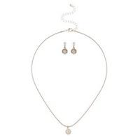 Rose Gold Floral Cut Out Necklace & Earring Set