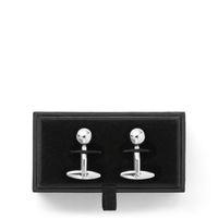 Rounded Metal Cuff Links - Silver