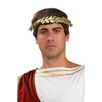 roman laurel wreath gold leaf headband mens costume accessory