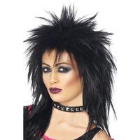 Rock Diva Wig, Black, Long Mullet