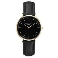 Rosefield Tribeca Black and Gold on Black Watch