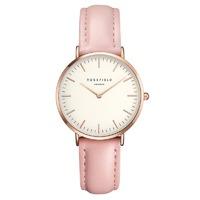 Rosefield Tribeca White and Rose Gold on Pink Leather Strap Watch