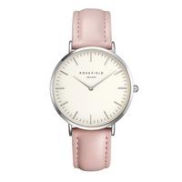 Rosefield Bowery White with Silver on Pink Leather Strap Watch