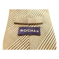 rochas designer silk tie black cream
