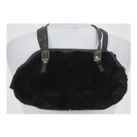 Roxy black faux fur handbag