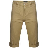 Roberto Cotton Twill 3/4 Length Shorts in Beige - Tokyo Laundry