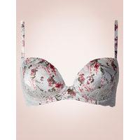 Rosie for Autograph Silk & Lace Printed Padded Balcony Bra A-E