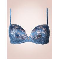 Rosie for Autograph Silk & Lace Printed Padded Balcony Bra A-E