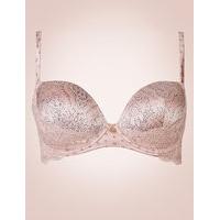 Rosie for Autograph Silk & Lace Printed Padded Balcony Bra A-E