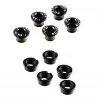 Rotor Chainring Bolts x 5 - Black / 5 x Bolts & Nuts