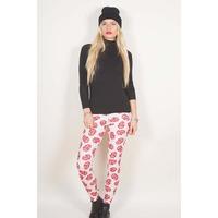 rockoff trade womens classic tongue pattern leggings white large x lar ...