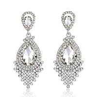 Royal Blue Exqusite Quality Silver AAA Zircon Crystal Drop Earrings for Lady Wedding Party
