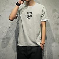 Round neck short sleeve printing letters spell color man cotton 95% spandex 5% Japanese model