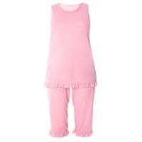 rose pink frill cropped pyjama set pink