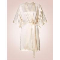 Rosie for Autograph Pure Silk Lace Trim Short Dressing Gown