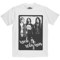 rock is religion nirvana t shirt