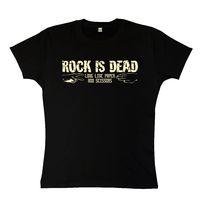 rock is dead long live paper and scissors womens t shirt