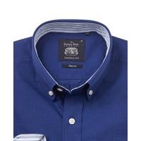 Royal Blue Fine Twill Slim Fit Casual Shirt XL Standard - Savile Row