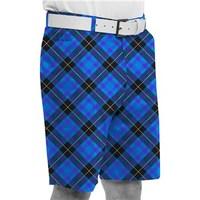 Royal And Awesome Blue Plaid Trews Golf Shorts