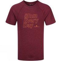 ronhill advance dash short sleeve tee mens maroonfluo orange