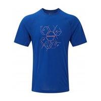 ronhill stride hexagon short sleeve running tee mens cobaltflame