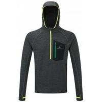 Ronhill Momentum Victory Hoodie - Mens - Charcoal Marl/Fluo Yellow