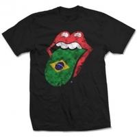 Rolling Stones Brazil Tongue Mens Black T Shirt: Large