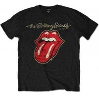Rolling Stones Plastered Tongue Black Mens T Shirt: X Large