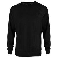 Robertson Textured Front Knitted Jumper in Black  Dissident