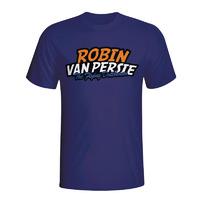 robin van persie comic book t shirt navy kids