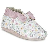 robeez tender flower girlss baby slippers in white