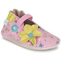 robeez flower power girlss baby slippers in pink
