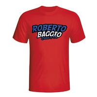 roberto baggio comic book t shirt red