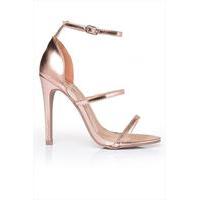 Rose Gold Strappy Bar Sandals