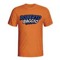 roberto baggio comic book t shirt orange