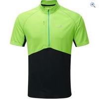 Ronhill Trail Short-Sleeved Zip Tee - Size: S - Colour: GECKO-BLACK