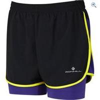 Ronhill Women\'s Aspiration Twin Shorts - Size: 14 - Colour: ELEC PURPLE