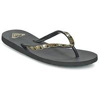 roxy bermuda molded j sndl blk womens flip flops sandals shoes in blac ...