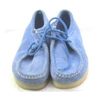 roland cartier size 6640 light blue suede moc toe lace ups