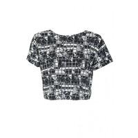 ROSE CHECK BOXY CROP TOP